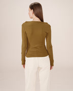 Top Drape Asymetrique Olive Sioux