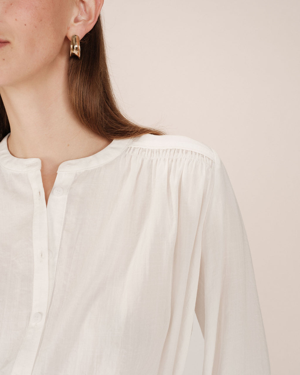 Blouse Droite A Fronces Ivoire Savannah