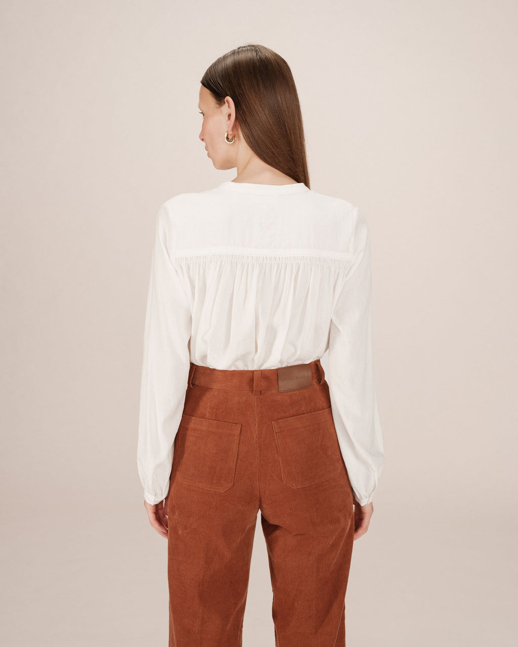 Blouse Droite A Fronces Ivoire Savannah