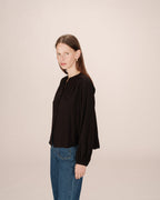 Blouse Droite A Fronces Noir Savannah