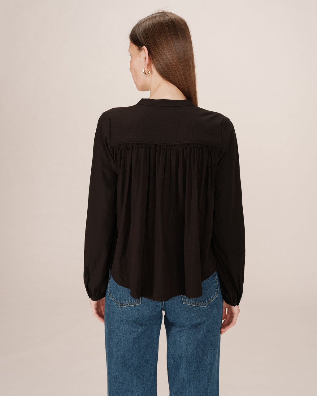 Blouse Droite A Fronces Noir Savannah
