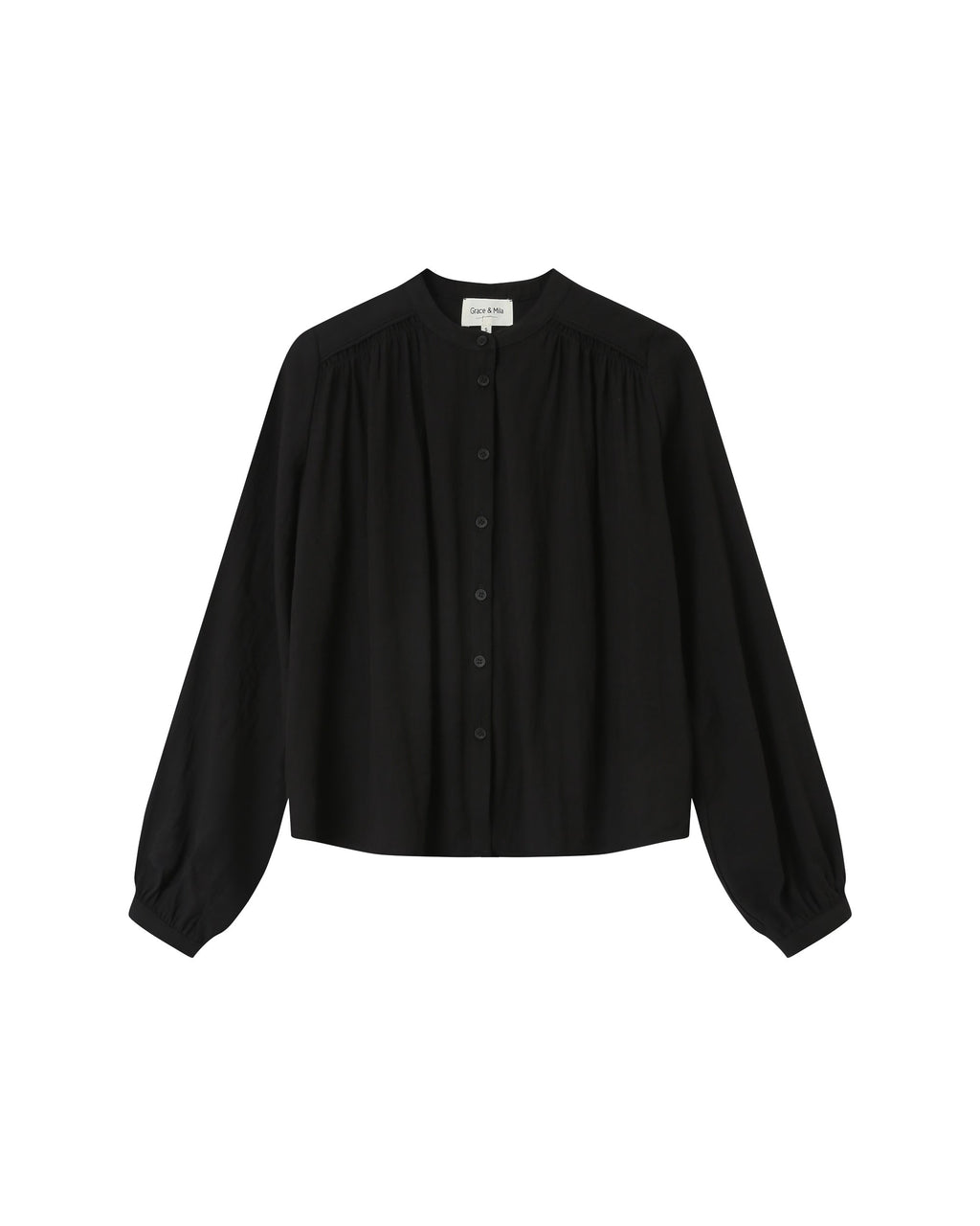 Blouse Droite A Fronces Noir Savannah