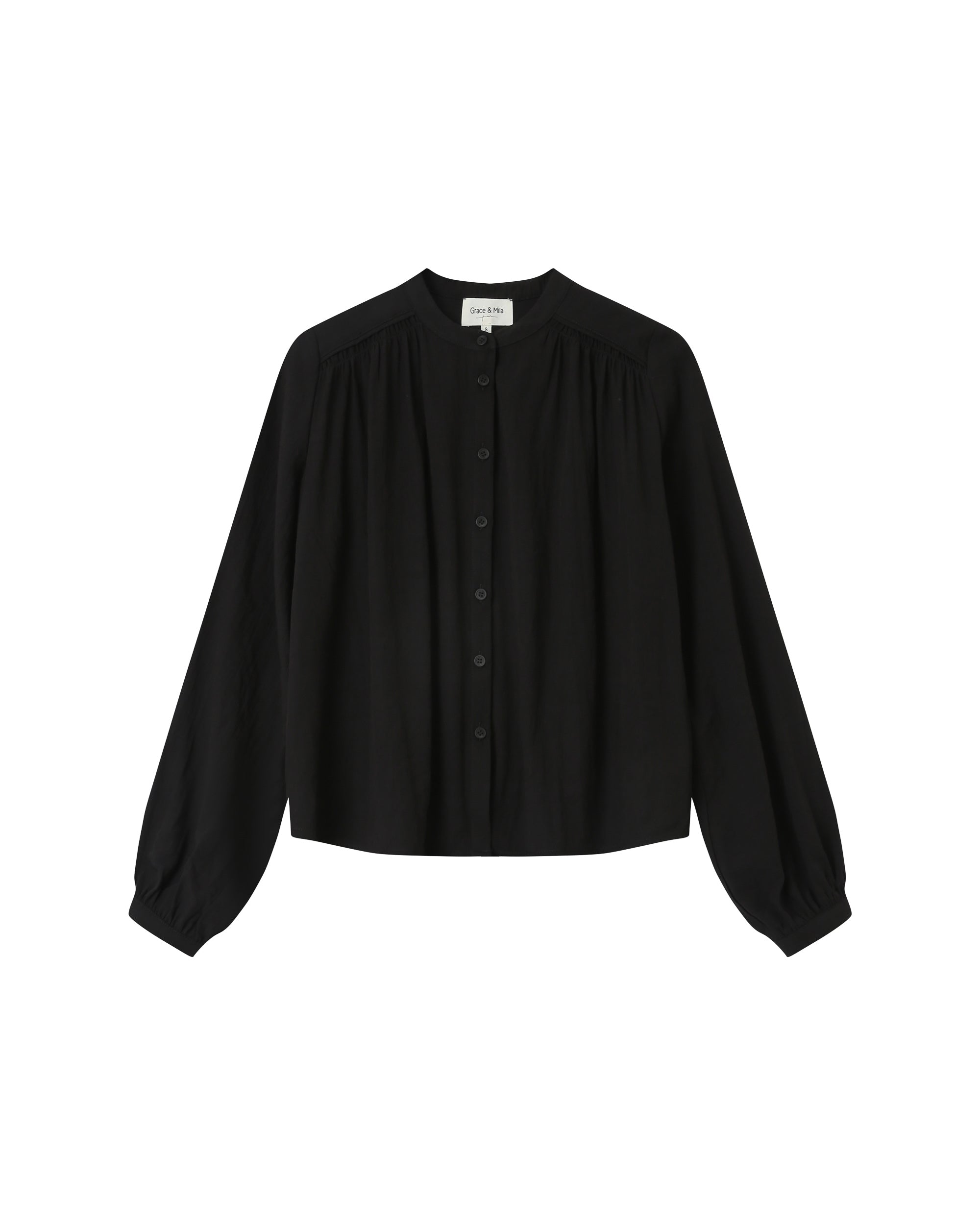 Blouse Droite A Fronces Noir Savannah