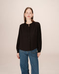 Blouse Droite A Fronces Noir Savannah