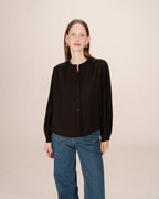 Blouse Droite A Fronces Noir Savannah