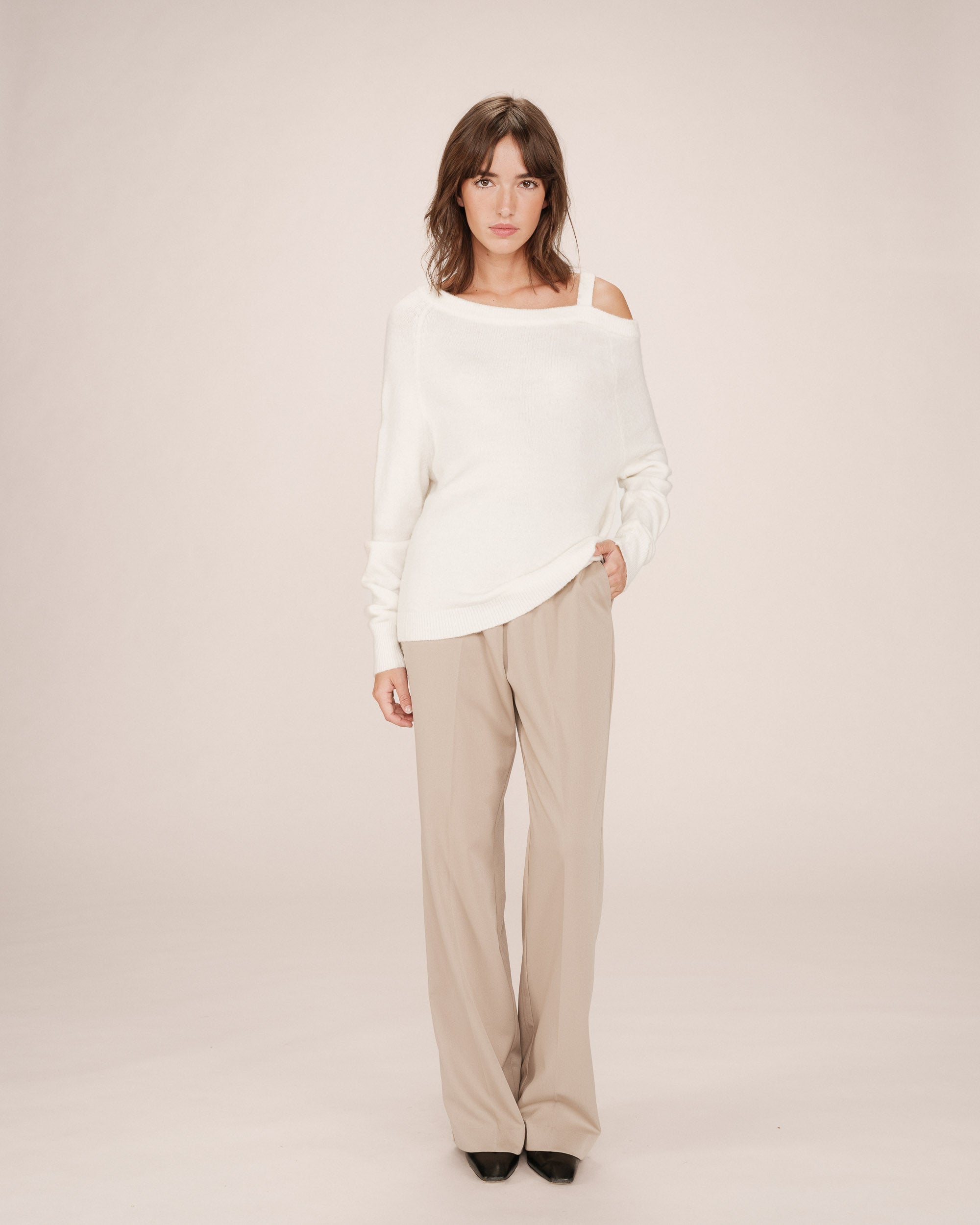 Pull Asymetrique Ivoire Samantha