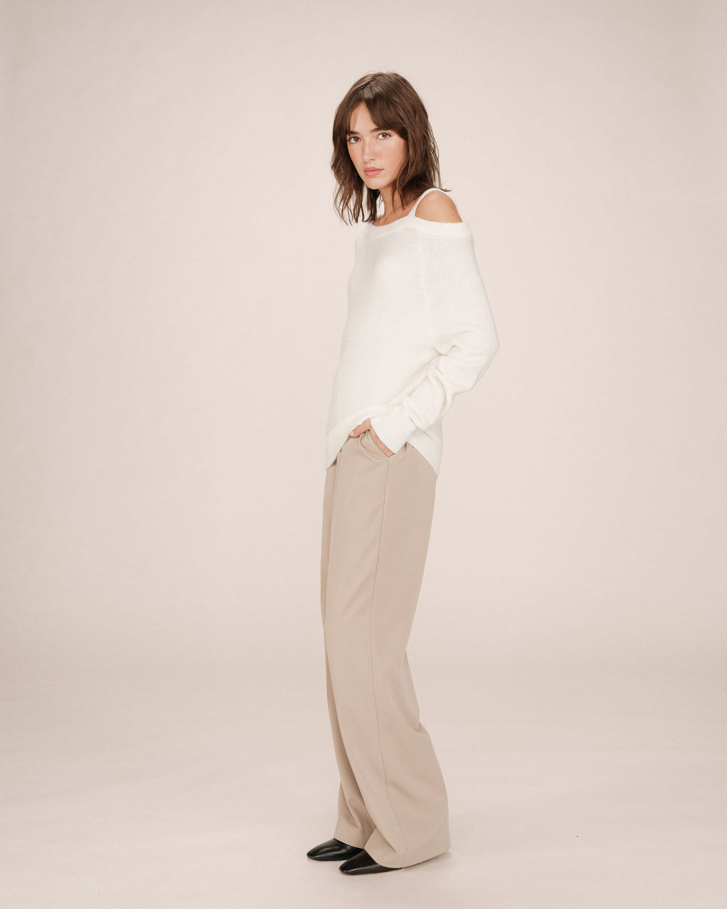 Pull Asymetrique Ivoire Samantha