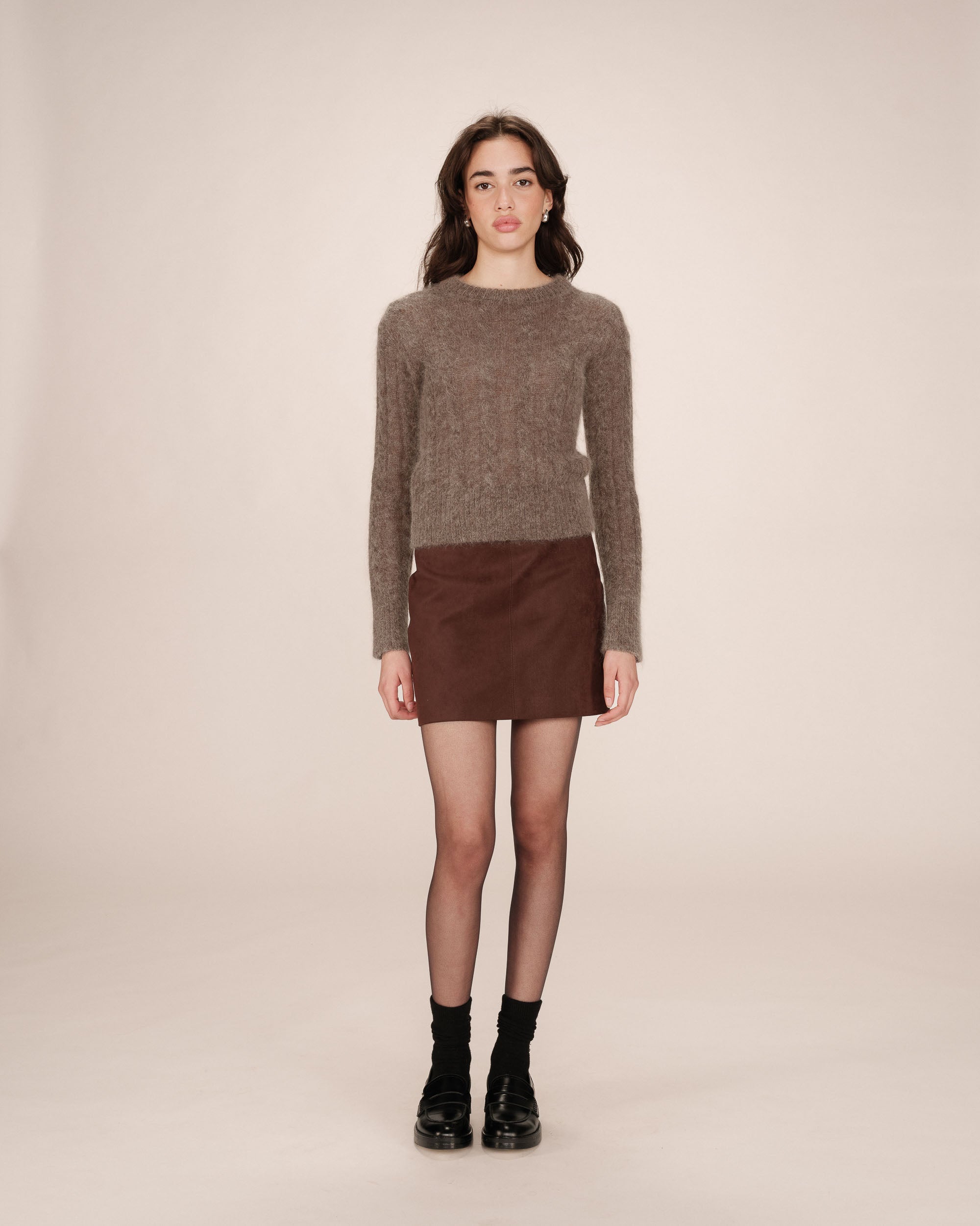 Pull Torsade Taupe Sabin