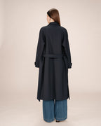 Trench Long Boutons Dorés Marine Scott