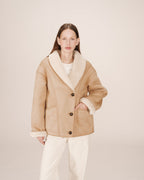 Manteau Beige Rose Swan