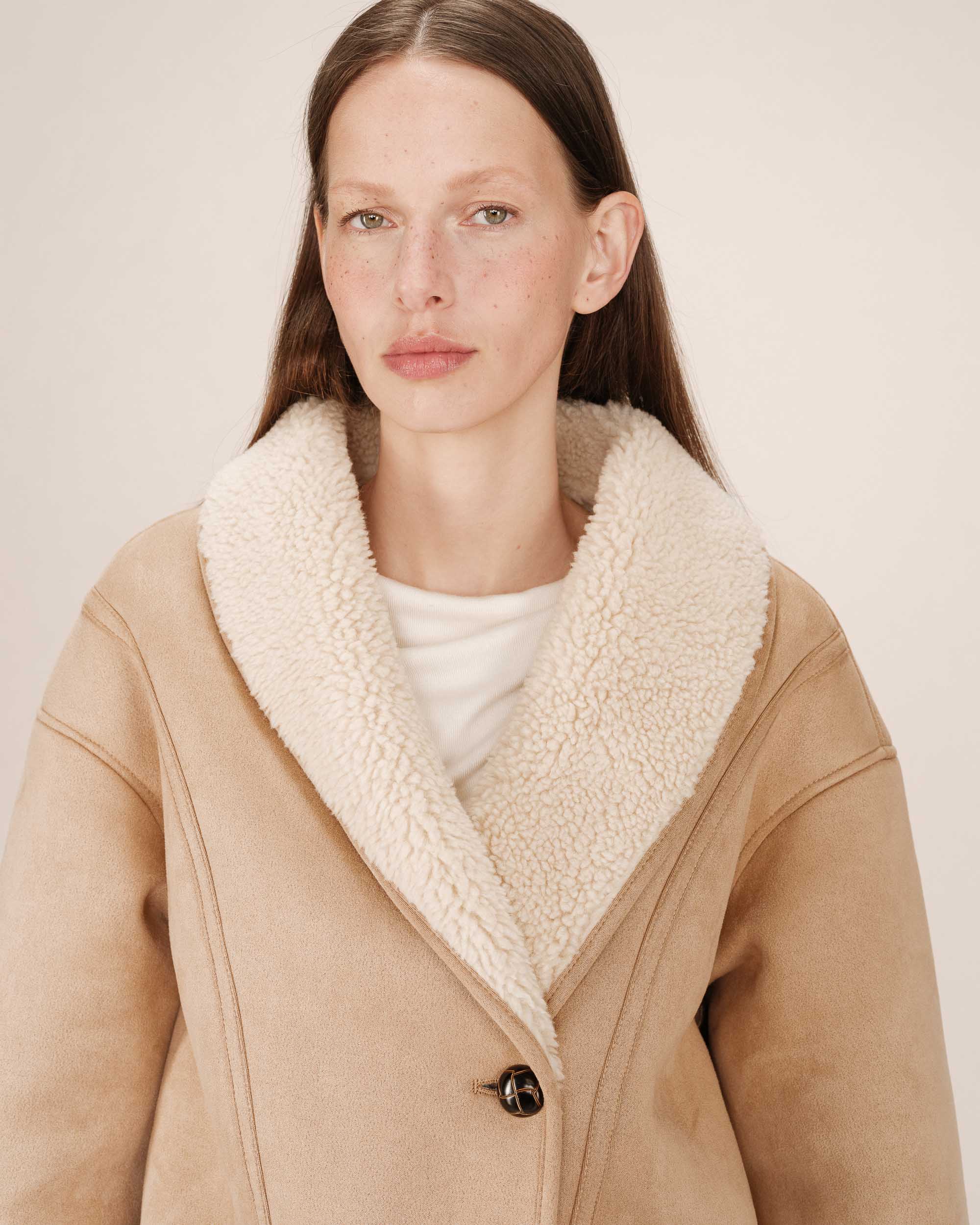 Manteau Beige Rose Swan