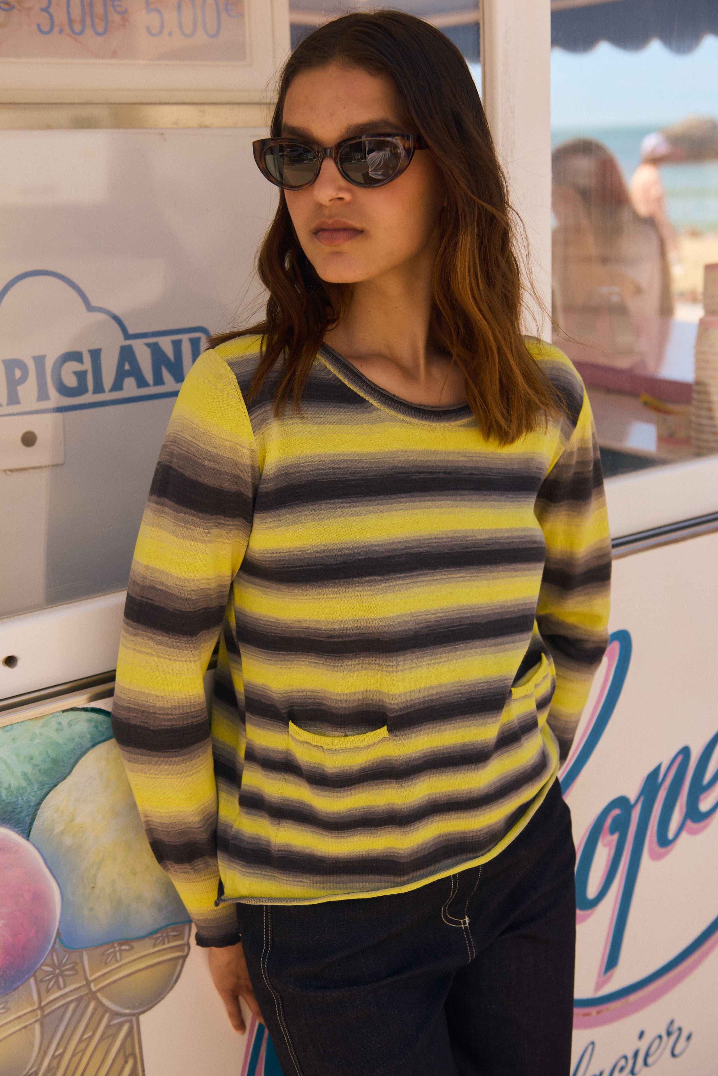 Pull - Faustine - Jaune Et Noir