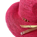 Chapeau Fedora Raphia Fushia