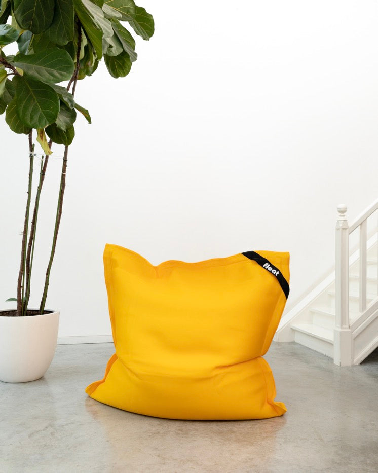 Pouf Flottant Beanbag Piscine - 130x130cm - Jaune