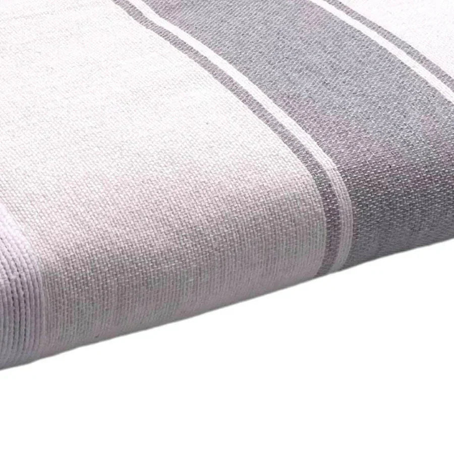 Fouta Doublée Éponge - Blanc/Gris Clair