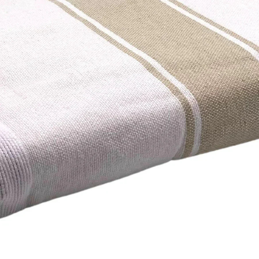 Fouta Doublée Éponge - Blanc/Sahara