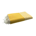 Fouta Xxl Rayée - Jaune Moutarde
