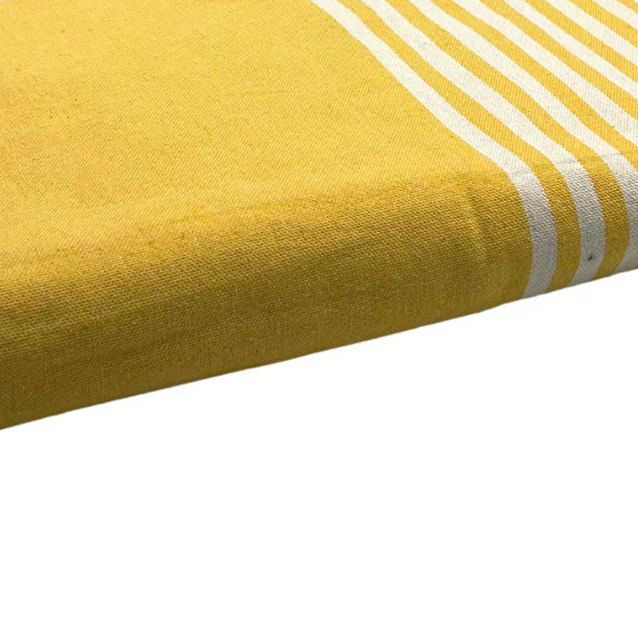 Fouta Xxl Rayée - Jaune Moutarde