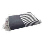 Fouta Xxl Rayée - Noir
