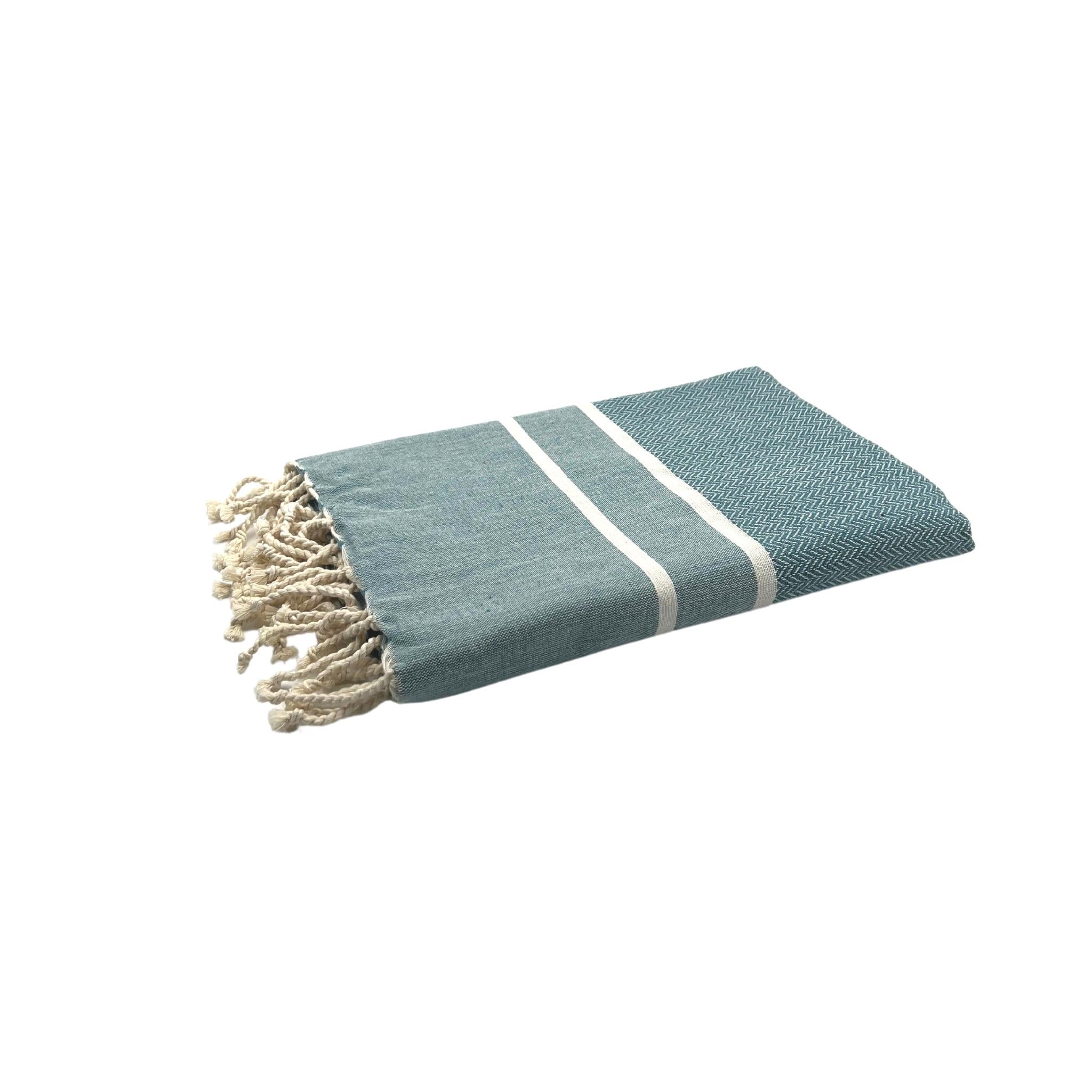 Fouta Chevrons - Bleu Canard