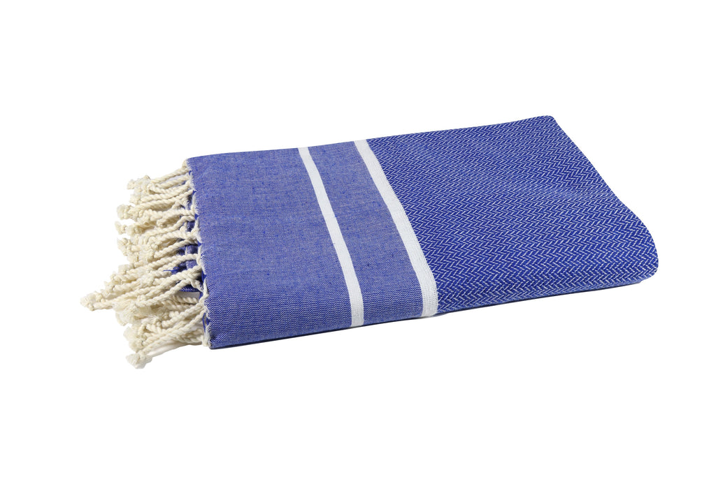 Fouta Chevrons - Bleu Océan