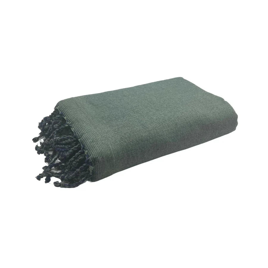 Fouta Doublée Éponge - Vert Olive