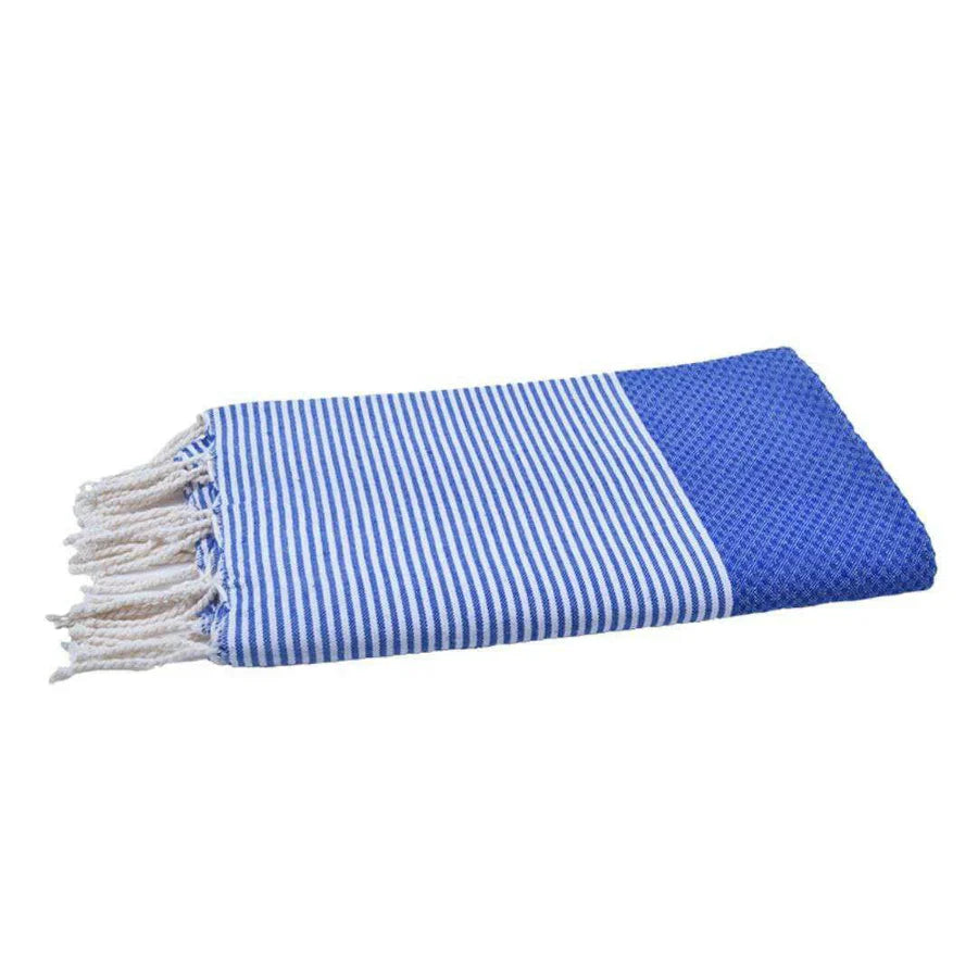 Fouta Nid D'Abeille - Bleu Océan