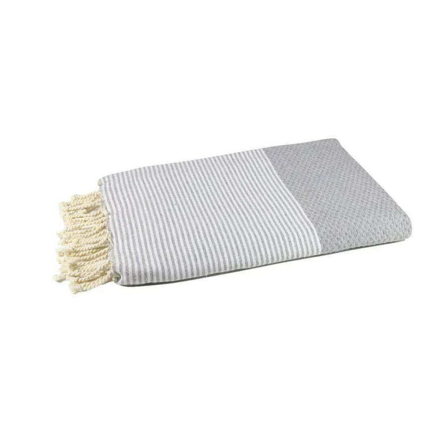 Fouta Nid D'Abeille - Gris Clair