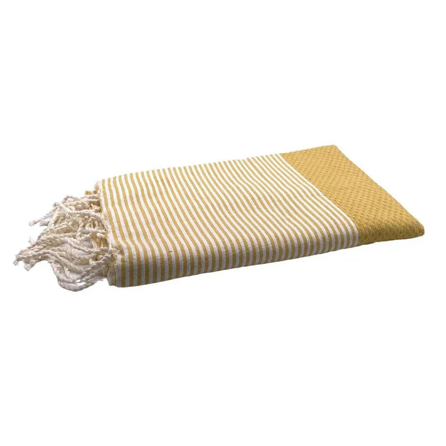 Fouta Nid D'Abeille - Jaune Moutarde