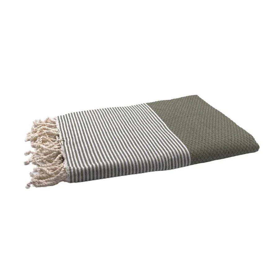 Fouta Nid D'Abeille - Vert Olive