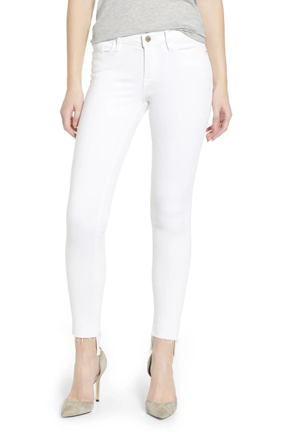 Jean Le Skinny De Jeanne Raw Stagger - Blanc