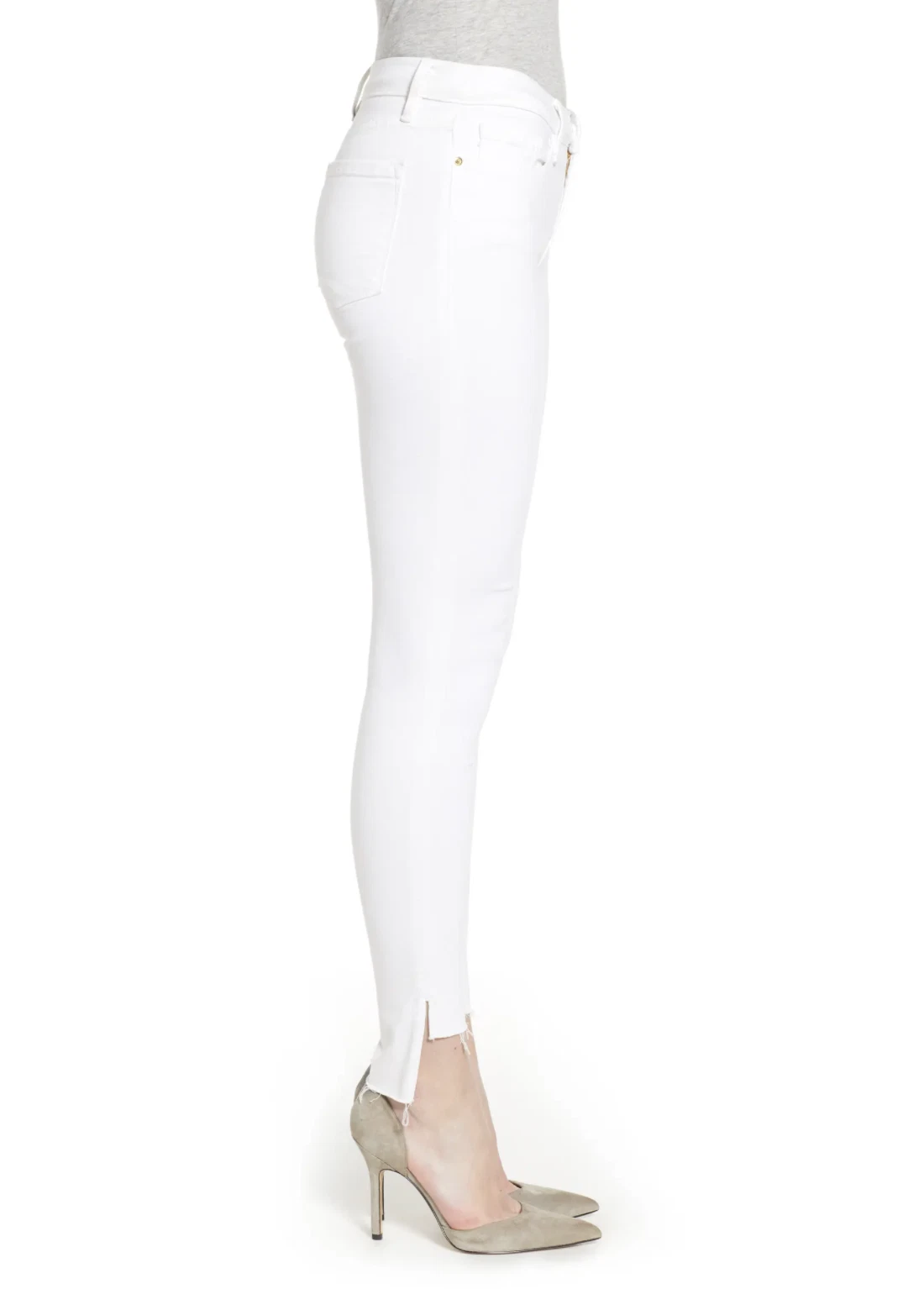 Jean Le Skinny De Jeanne Raw Stagger - Blanc