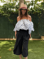 Top Carmen - Blanc/Noir