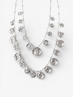 Collier Doble Satélite Plateado