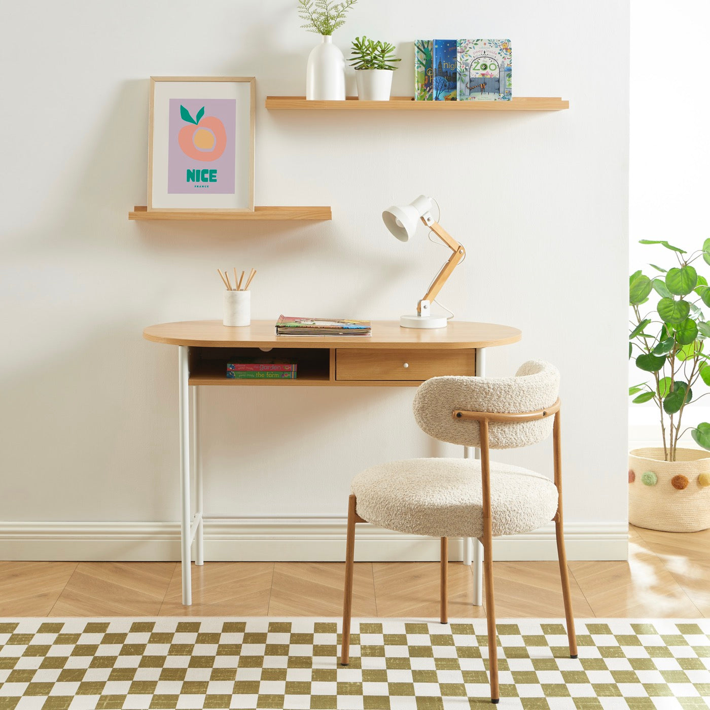 Gaia - Bureau - Effet Chêne Et Blanc