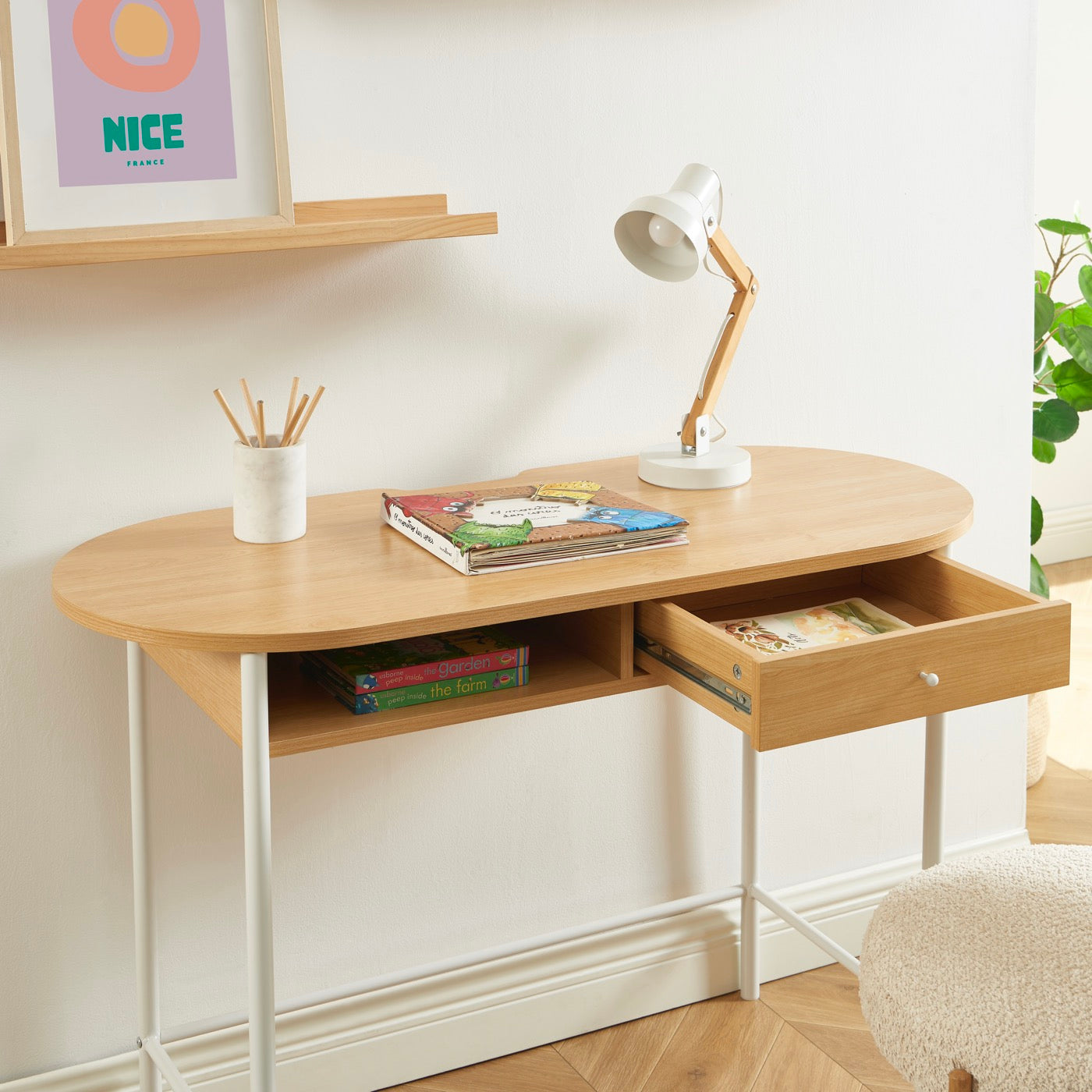 Gaia - Bureau - Effet Chêne Et Blanc