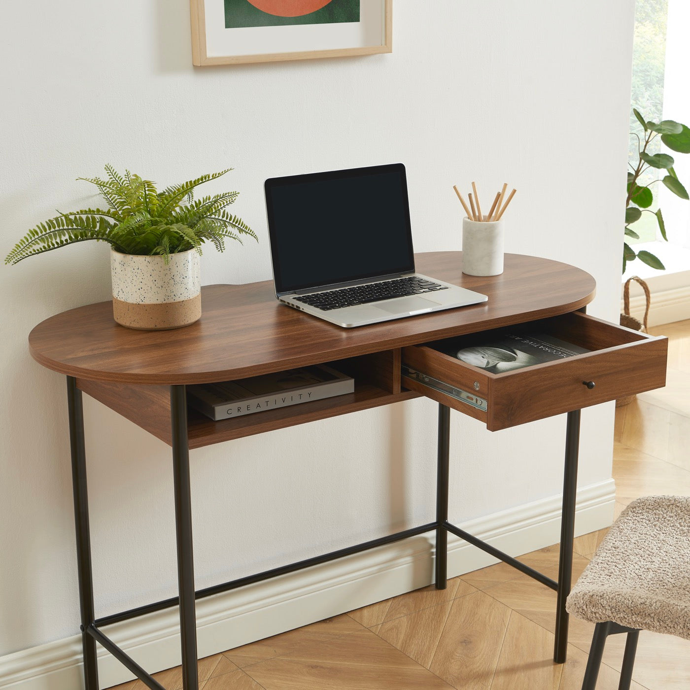 Gaia - Bureau - Effet Noyer Et Noir
