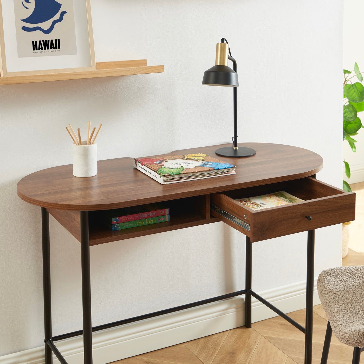 Gaia - Bureau - Effet Noyer Et Noir