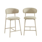 Gally - Lot De 2 Tabourets - Tissu Beige