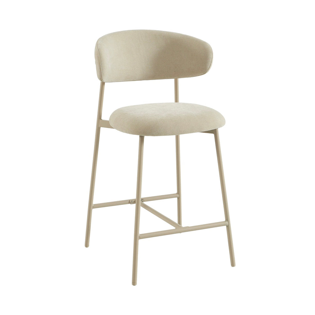 Gally - Lot De 2 Tabourets - Tissu Beige