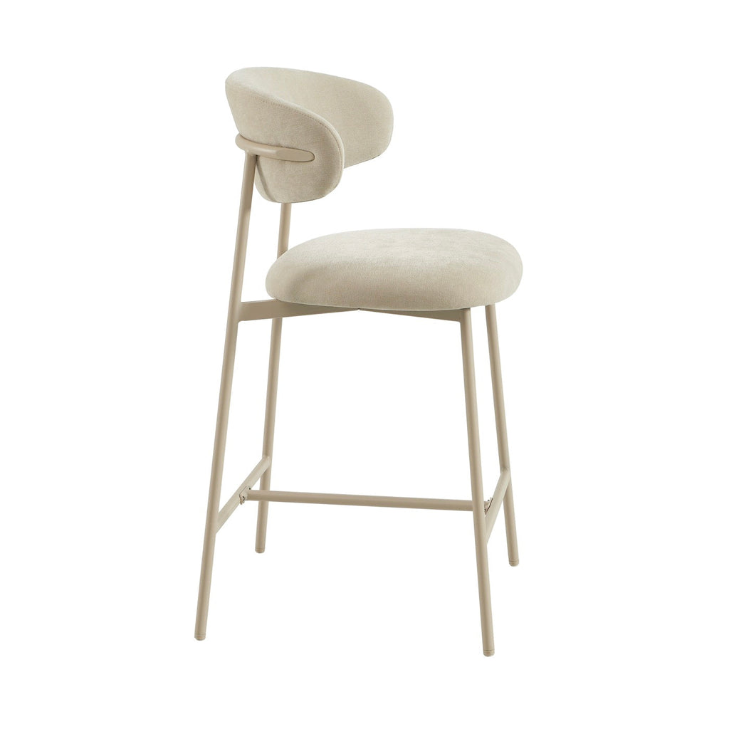Gally - Lot De 2 Tabourets - Tissu Beige