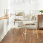 Gally - Lot De 2 Tabourets - Tissu Beige