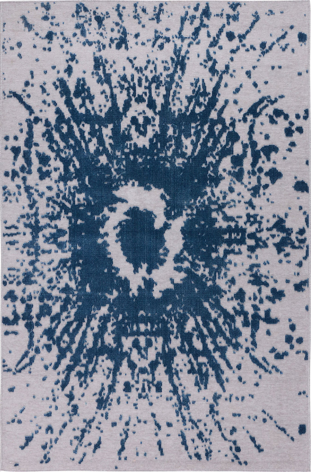 Tapis rectangulaire gris au motif abstrait bleu - GARDEN Garden