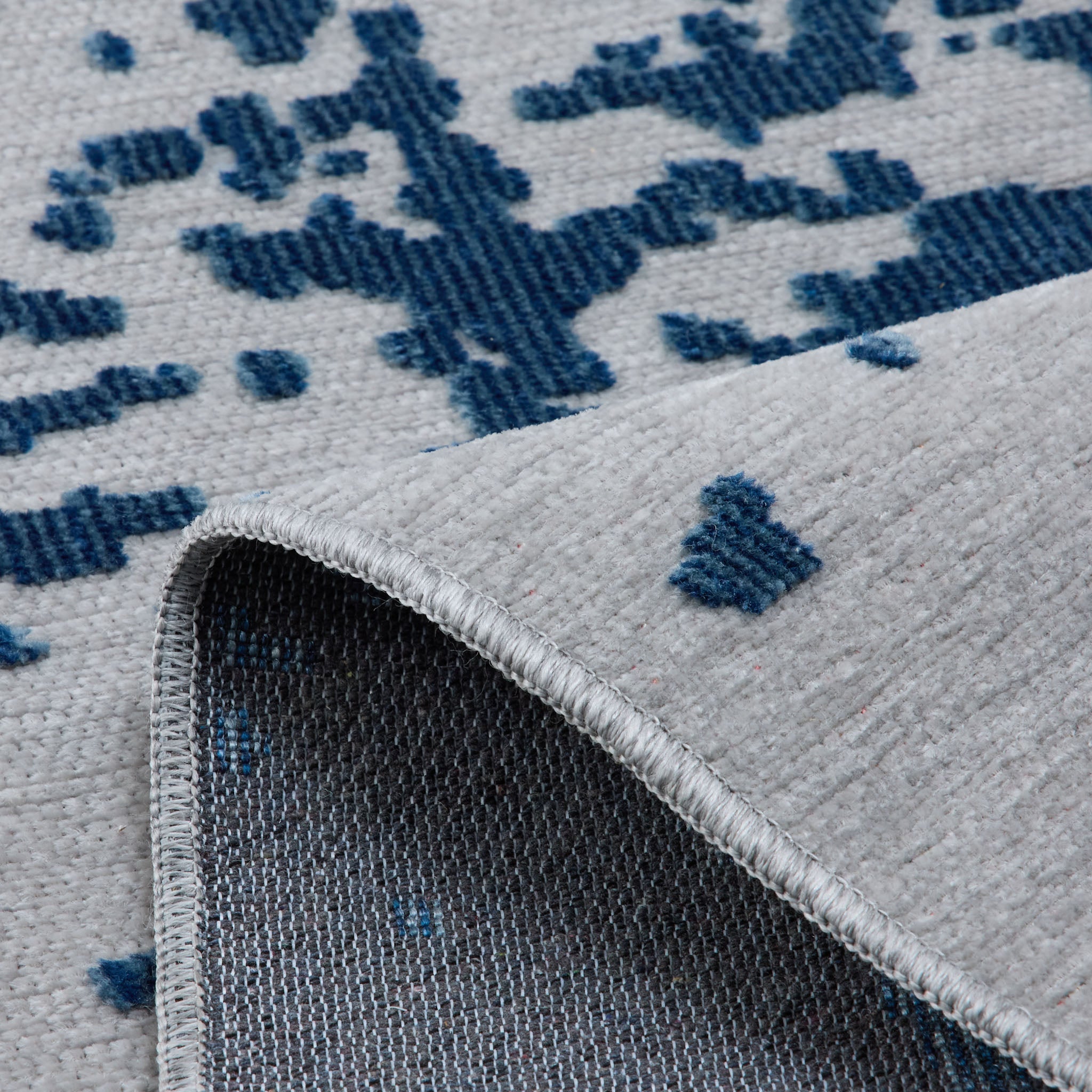 Tapis Garden 1303 - Motif Abstrait - Bleu - Intérieur