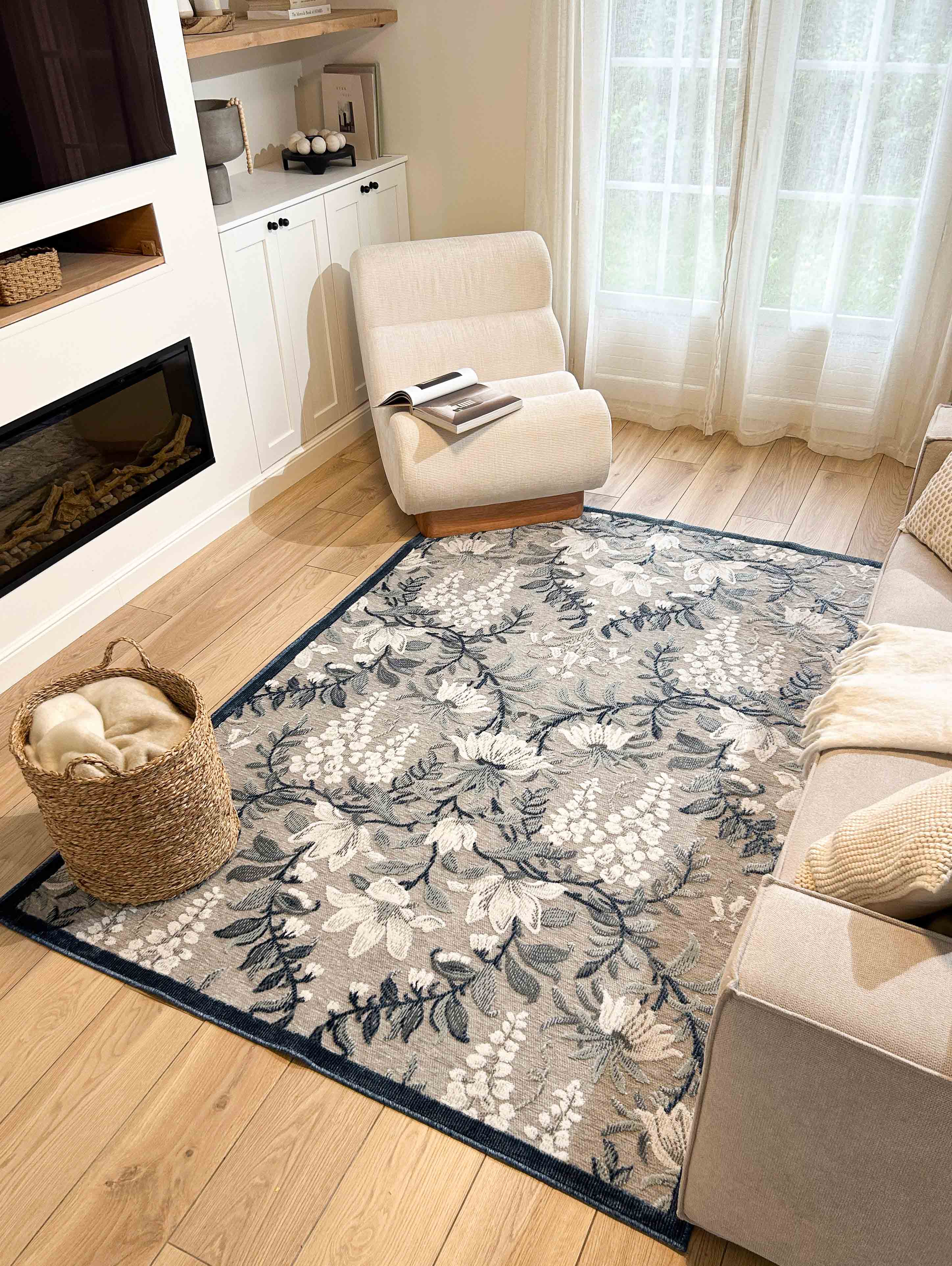 Tapis Garden 475 - Motif Abstrait - Bleu - Intérieur