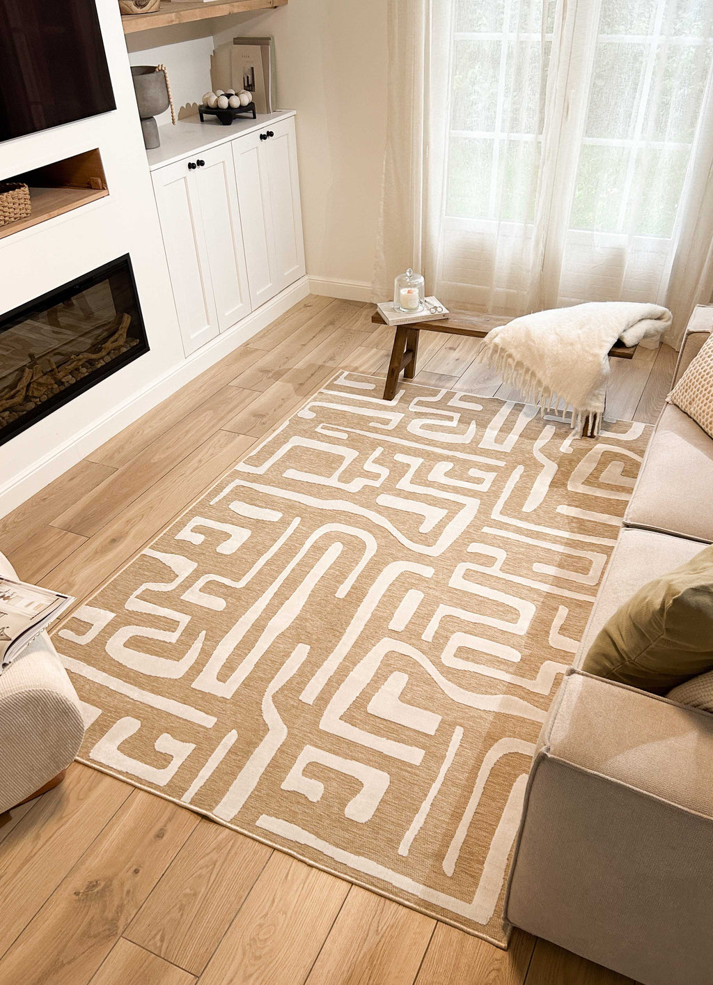 Tapis Garden 951 - Motif Abstrait - Beige - Intérieur