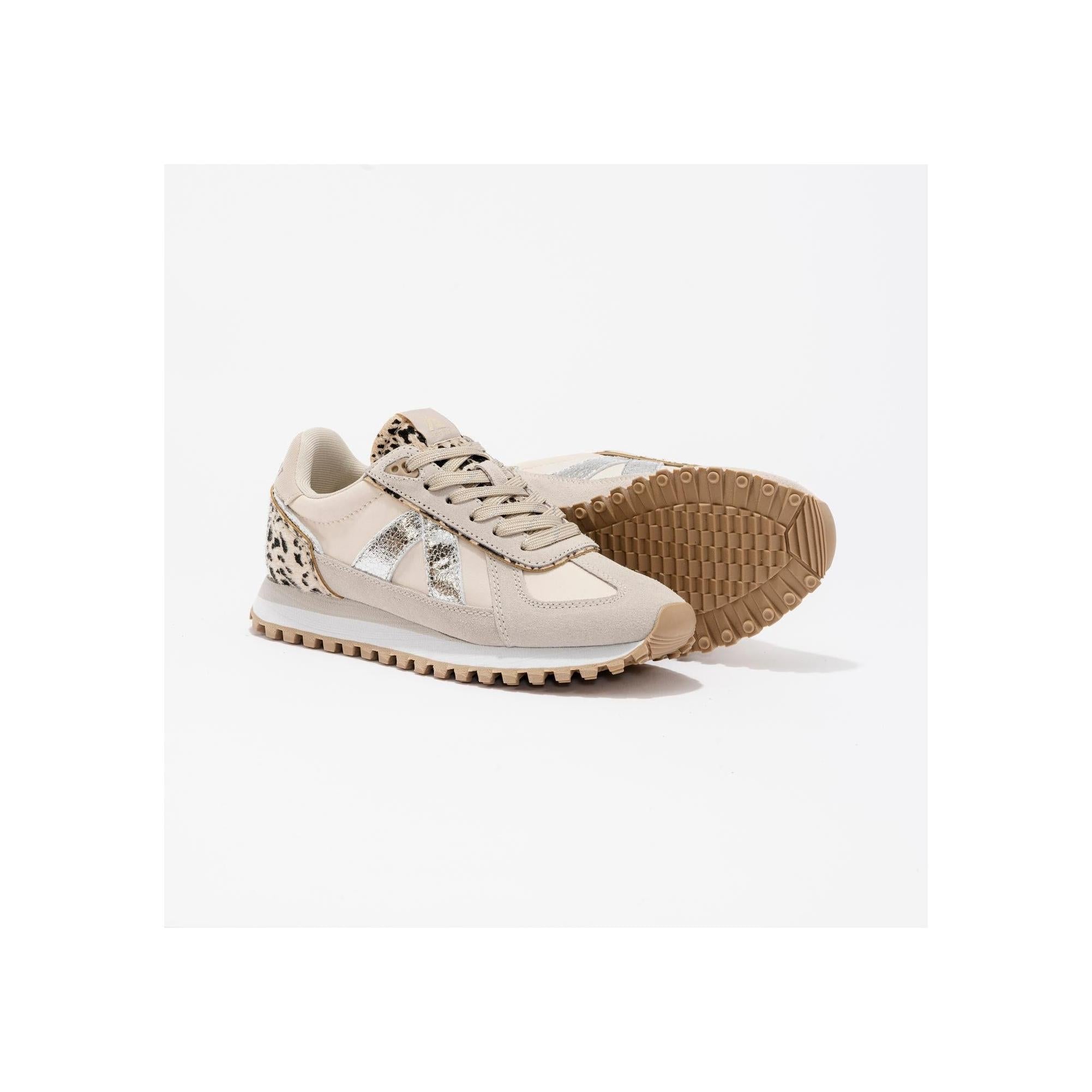 Sneakers Gate Grey-Tan-Silver-Pony Hair
