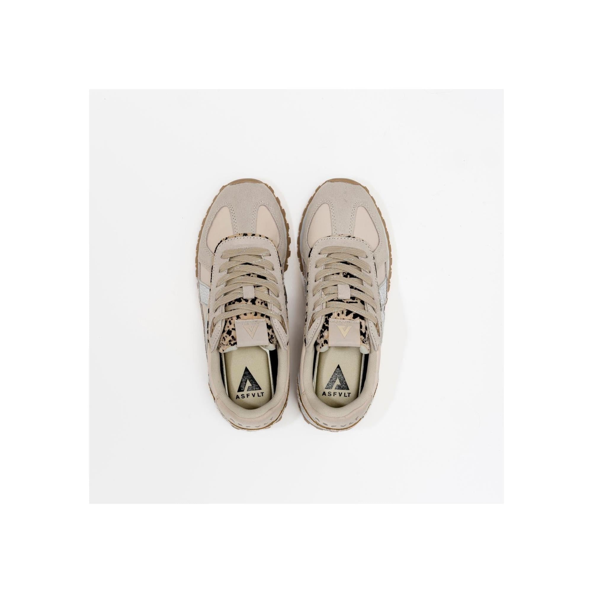 Sneakers Gate Grey-Tan-Silver-Pony Hair