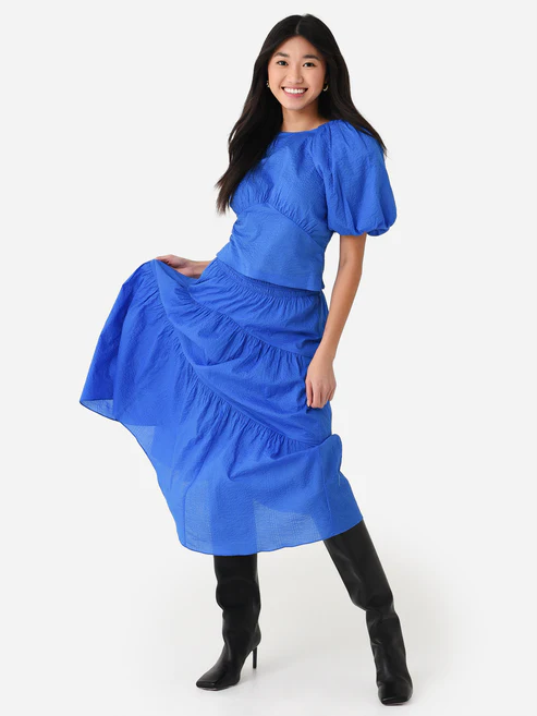 Jupe Gathered Seam - Cornflower Blue