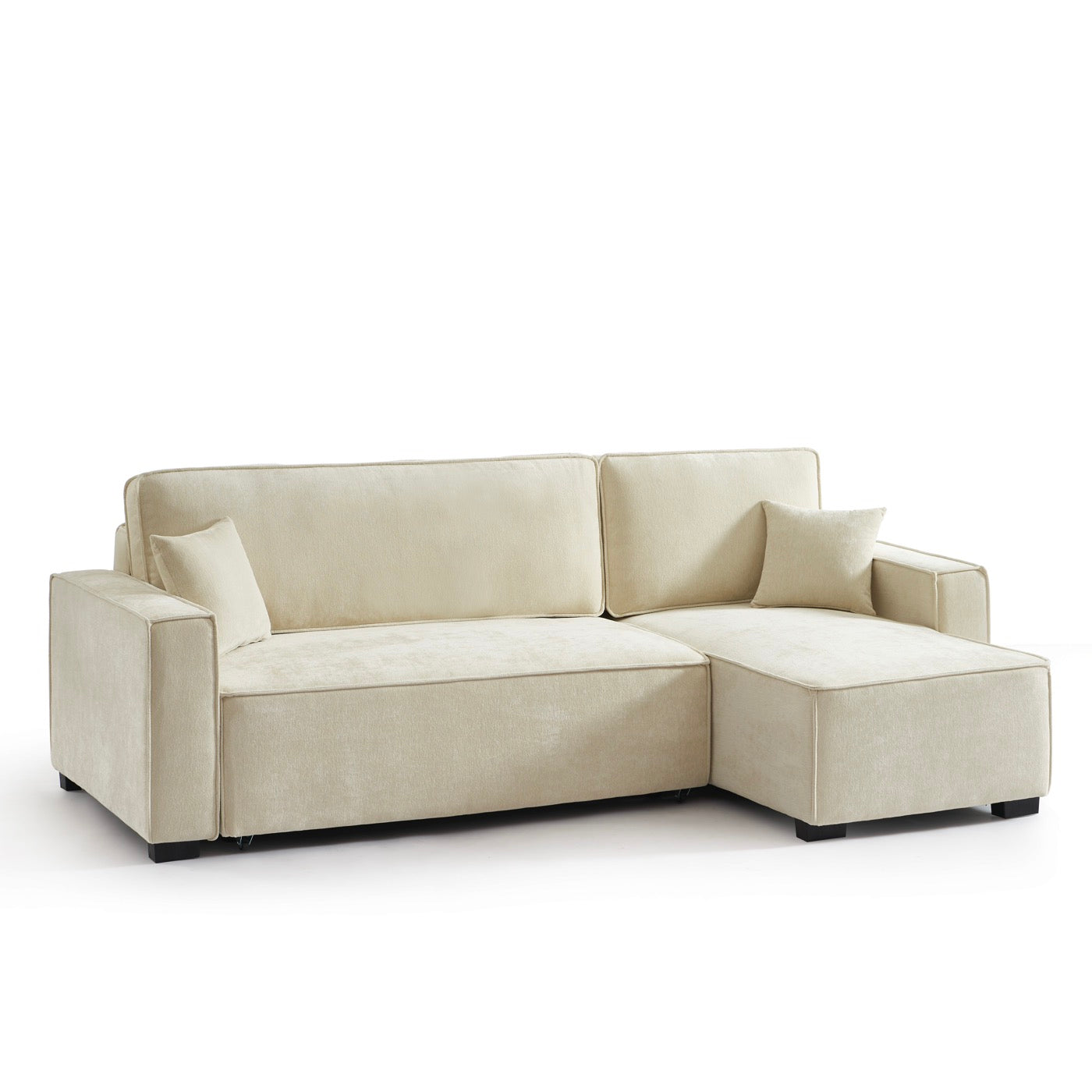 Gavi - Canapé D'Angle 4 Places - Tissu Beige